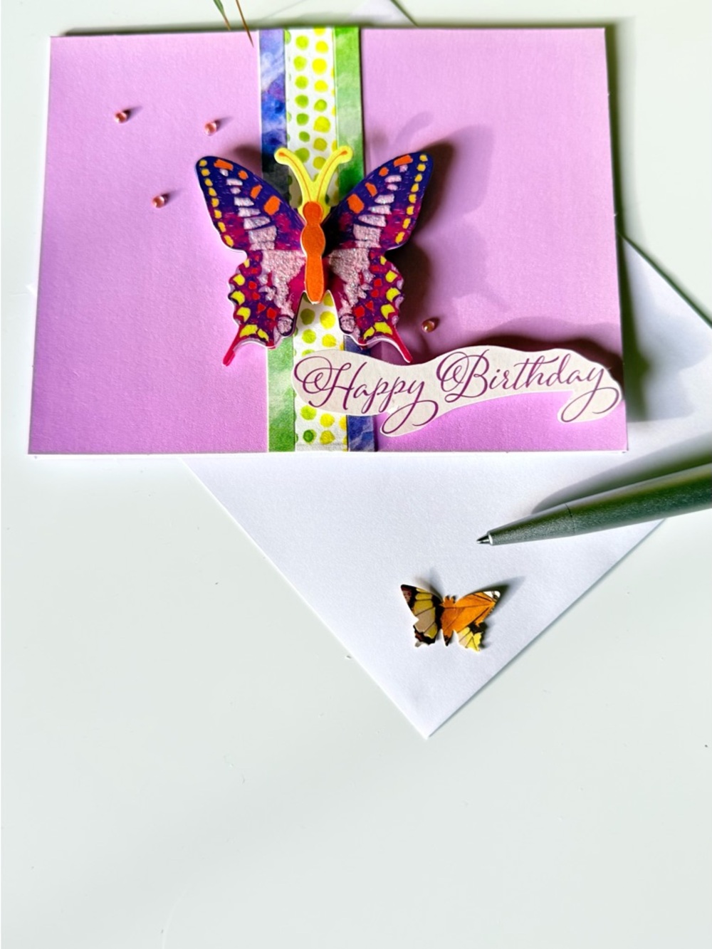 Brand Pink Butterfly Happy Birthday Card - Picture 2 of 3